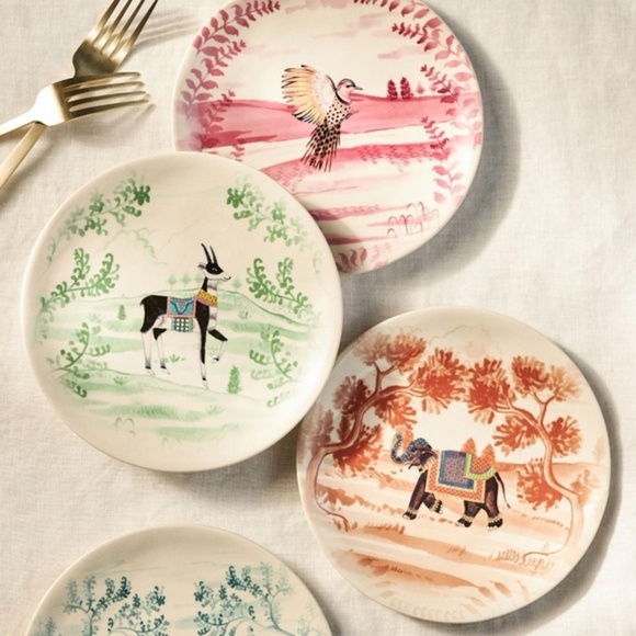 NWT Anthropologie Terrace Canape Plates set of 4 - Picture 1 of 4